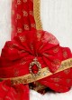 Red Dulha Turban With Dupatta